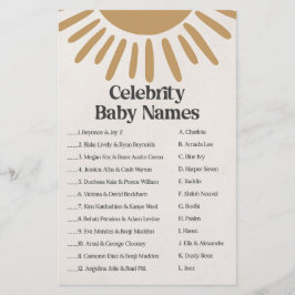 Lámina Nombres de bebés famosos boho sunshine juego de sh
