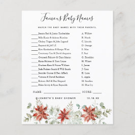 Lámina Nombres de bebés famosos | Juego Baby Shower