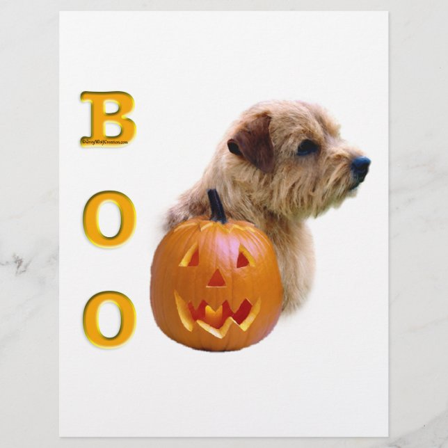 Lámina Norfolk Terrier Halloween Boo (Anverso)
