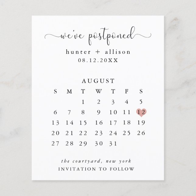 Lámina Nos hemos pospuesto | Calendario Guardar la fecha (Anverso)