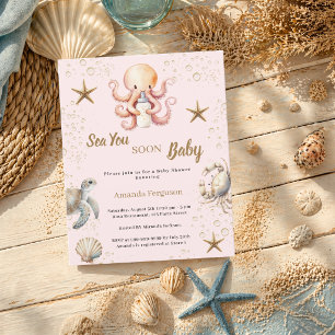 Lámina Nos vemos pronto invitación para baby shower de ni