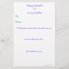 Lámina Nota de agradecimiento al profesor de fin de año