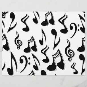 Lámina Notas musicales Papel de cuaderno