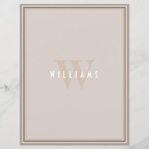 Lámina Notepad monograma clásico elegante de la familia