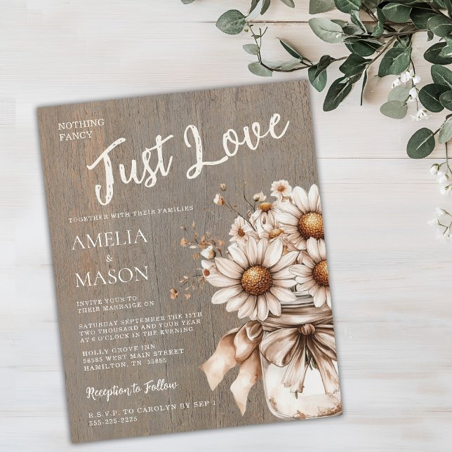 Lámina Nothing Fancy Just Love Budget Wedding Invitation (Nothing Fancy Just Love Budget Wedding Invitation)