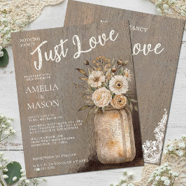 Lámina Nothing Fancy Just Love Floral Mason Jar Wedding