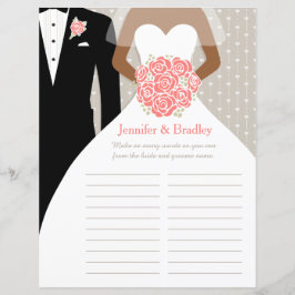 Lámina Novia Ducha de novia Juego de palabras rosas de ro