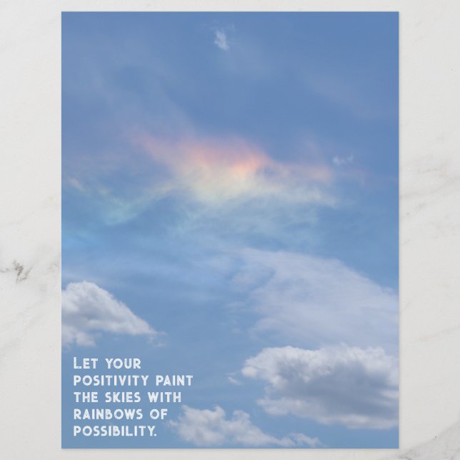 Lámina Nube arcoiris de papel de libro de calificaciones  (Anverso)