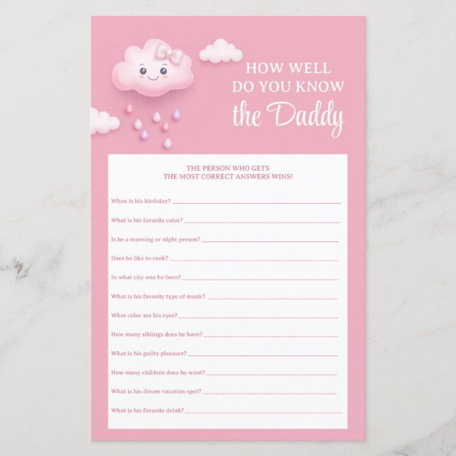 Lámina Nube esponjosa de personalizado 9 ¿Qué tan bien co (Anverso)