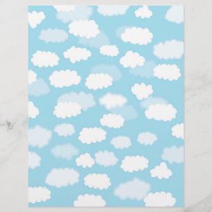 Lámina Nubes blancas en papel azul