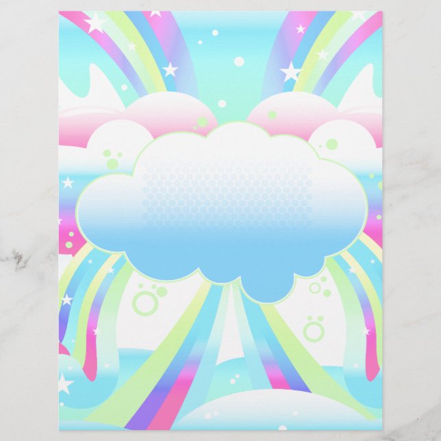 Lámina nubes y papel de cielo con arcoíris (Anverso)