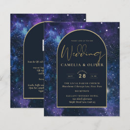 Lámina NUDGET Starry Night Purple Blue Wedding INVITE