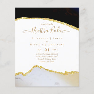 Lámina Nuestra Boda AGATE Gold Spanish Wedding INVITE