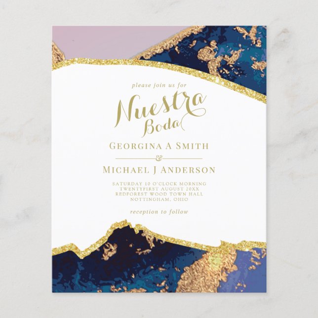 Lámina Nuestra Boda AGATE Gold Spanish Wedding INVITE (Anverso)