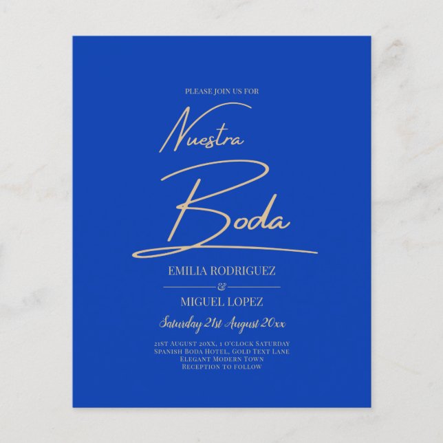 Lámina NUESTRA BODA Blue Monocrome Boda NVITE (Anverso)