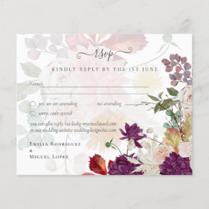 Lámina NUESTRA BODA Plum Fall Floral Boda español