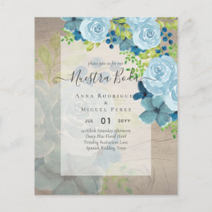 Lámina NUESTRA BODA PRESUPUESTO Dusty Blue Floral