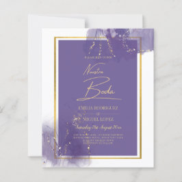 Lámina NUESTRA BODA PURPLE GOLD Boda Lavender INVITE