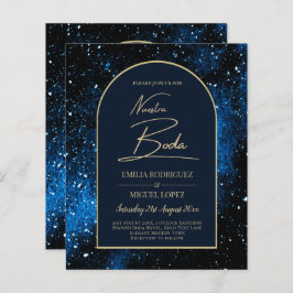 Lámina NUESTRA BODA Starry Night Navy Blue Gold INVITE
