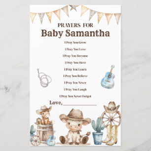 Lámina Nuestro niño pequeño oró en Baby Shower por su beb