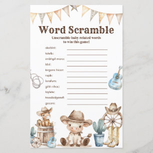 Lámina Nuestro pequeño juego de palabras de Baby Shower d