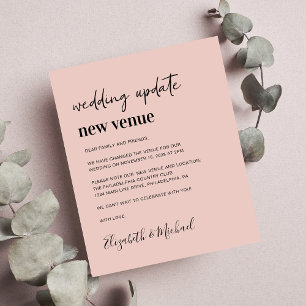 Lámina Nueva sede de Boda de presupuesto Invitación rosa