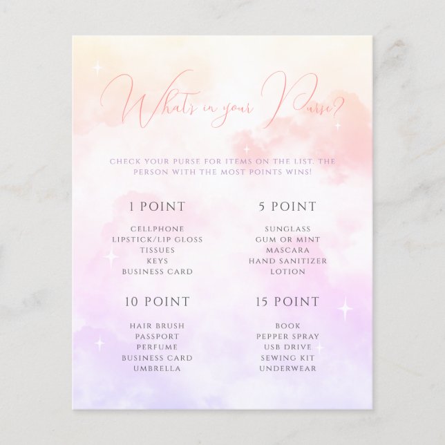 Lámina Nueve Púrpura Rosa Nueve Lo que hay en tu juego de (Anverso)