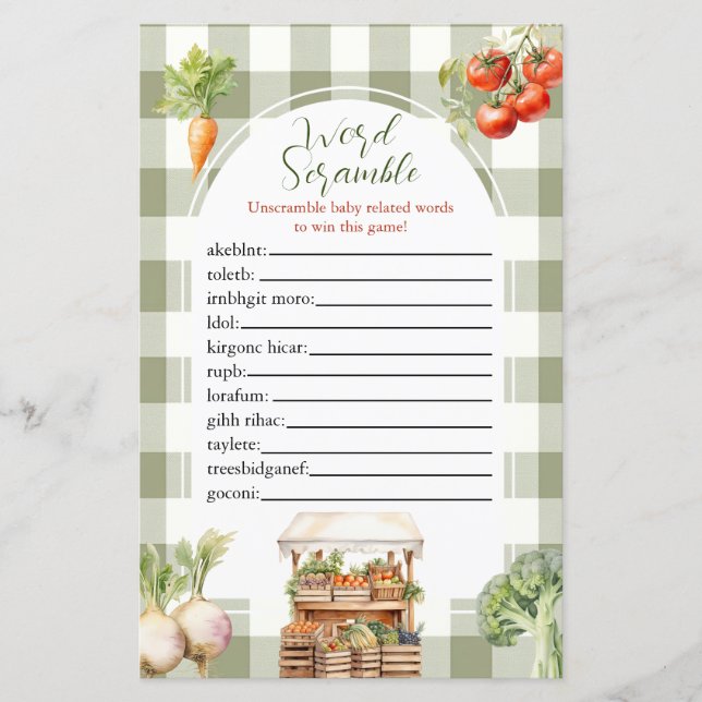 Lámina Nuevo juego de palabras de mercado local (Anverso)