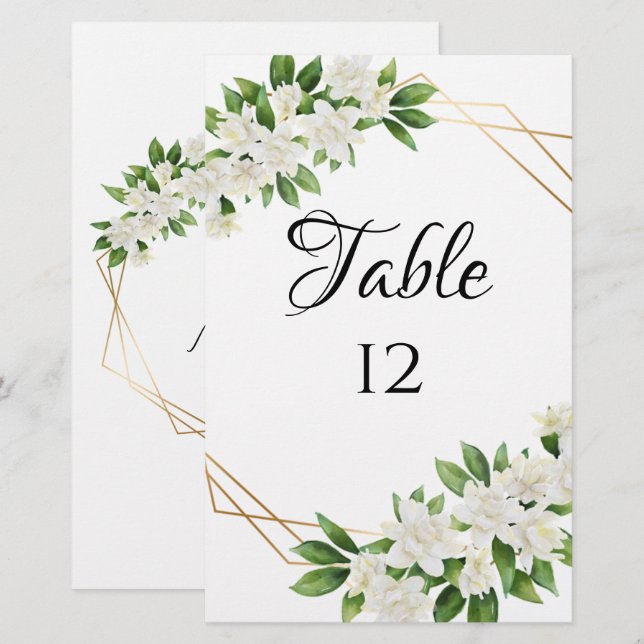 LÁMINA NÚMERO DE MESA DE VERDURAS DE FLORES DE JARDÍN ELE (Anverso / Reverso)