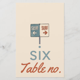 Lámina Número de tabla boda con animales oceánicos para m