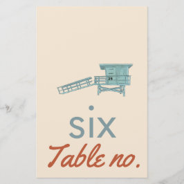 Lámina Número de tabla boda con animales oceánicos para m