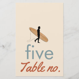 Lámina Número de tabla boda con animales oceánicos para m