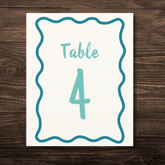 Lámina Número de tabla de Boda de borde ondulado negrita  (Subido por el creador)