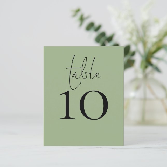 Lámina Número de tabla de Boda verde de salchicha de guió (Anverso de pie)