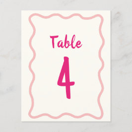 Lámina Número de tabla de ducha de novia ondulada negrita