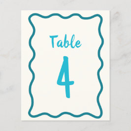 Lámina Número de tabla de ducha de novia ondulada negrita