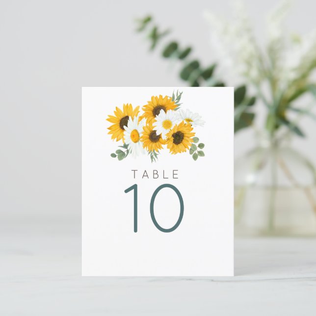 Lámina Número de tabla de girasoles rusos (Anverso de pie)