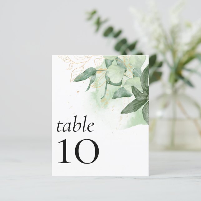 Lámina Número de tabla de verde de recepción de bodas de  (Anverso de pie)