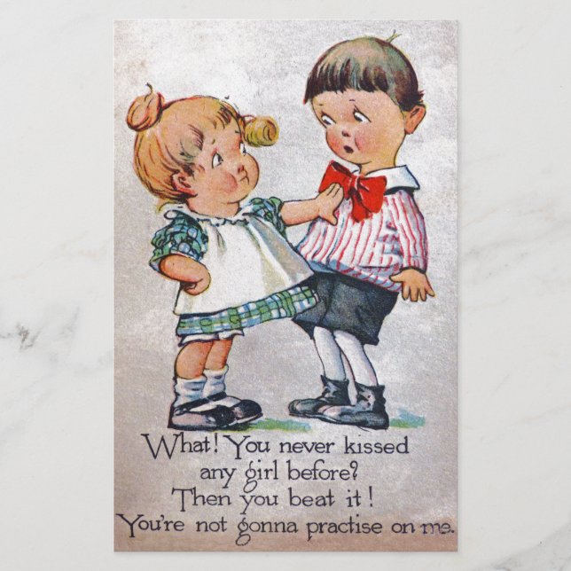 Lámina ¿Nunca besó a un Chica? (Anverso)