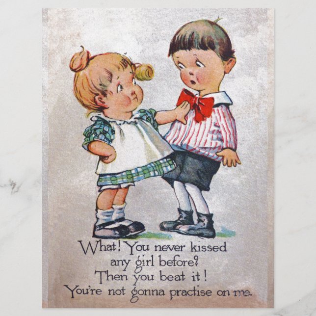 Lámina ¿Nunca besó a un Chica? (Anverso)