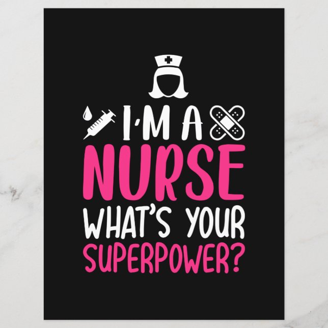 Lámina Nurse Gift | I Am A Nurse What Your Superpower (Anverso)