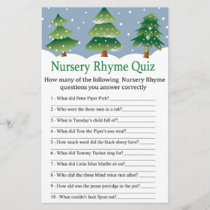Lámina Nursery Rhyme Prueba de Navidad juego de ducha de
