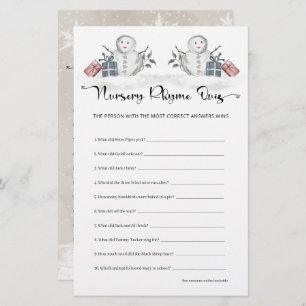 Lámina Nursery Rhyme Prueba Snowman Baby Shower