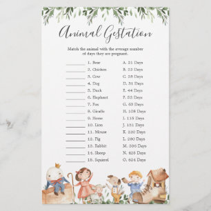 Lámina Nursery Rhymes Baby Shower Juego de Gestación Anim