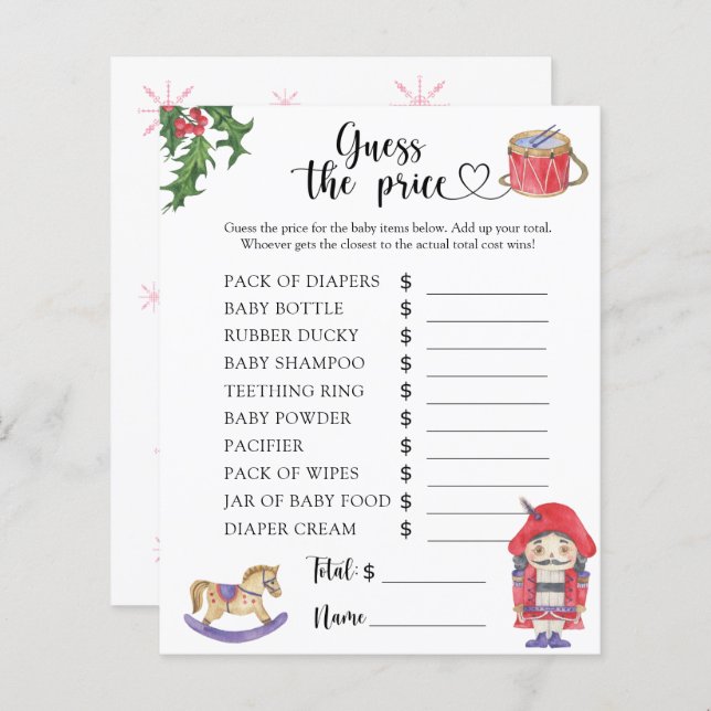 Lámina Nutcracker - ¡Adivinen el precio! Juego (Anverso / Reverso)