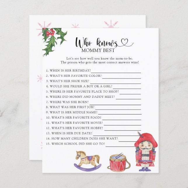 Lámina Nutcracker - Quién conoce mejor a mamá (Anverso / Reverso)