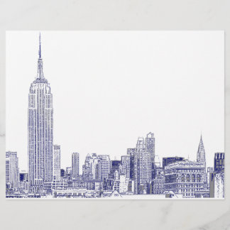 Lámina NYC Skyline Etched 01 Blue