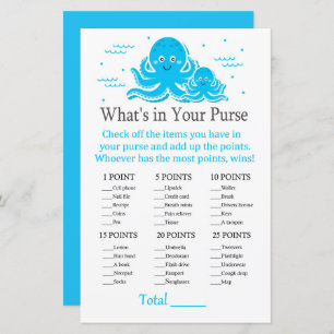 Lámina Octopus azul ¿Qué hay en tu juego de bolso?