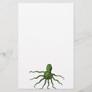 Lámina Octopus ilustrado verde y negro