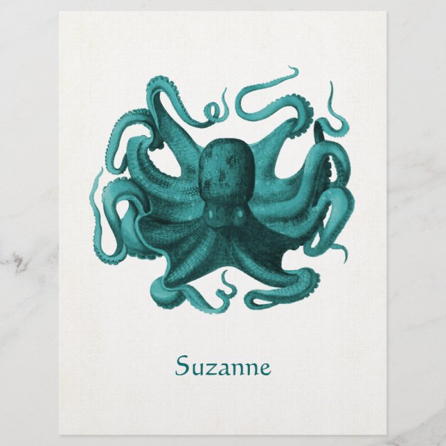 Lámina Octopus vintage (Anverso)